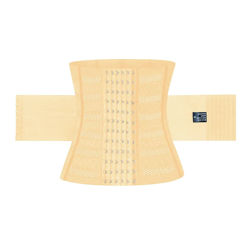Women's Waist Trainer Corset Belt – Double Tummy Control Body Shaper with Steel Bones