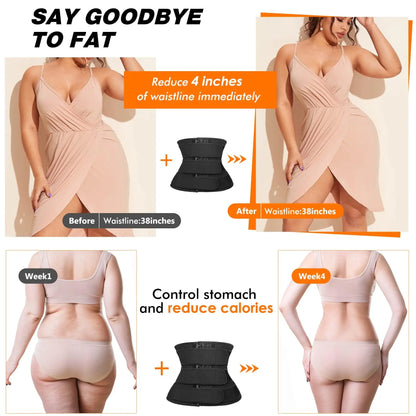 Women Postpartum Triple Belts Waist Trimmer - Tummy Control Body Shaper Girdle Slimming Fat Burning Sheath Belt