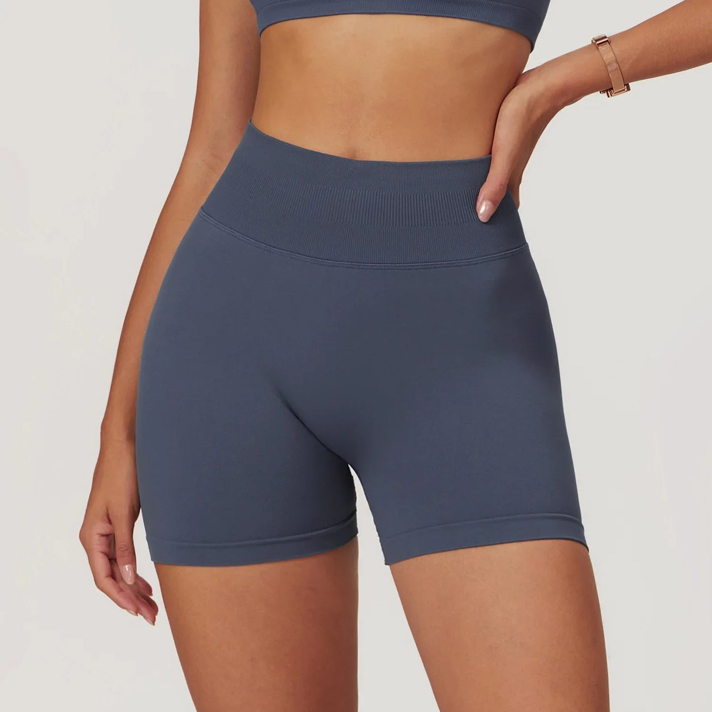 High Waist Shorts Seamless Yoga Shorts Workout Fitness Lift Peach Butt Fitness Tight Gym Running Body Shaper Pants Ribbed Shorts