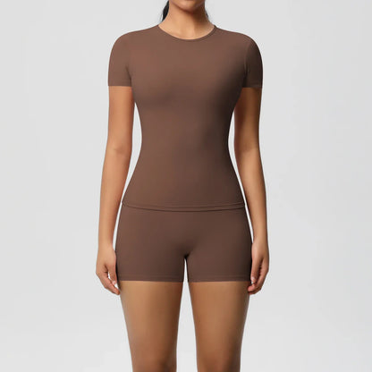 2PC Quick-Dry Gym Leggings & Top Set