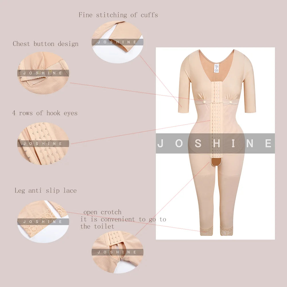 Fajas Colombianas Full Body Shaper for Women – Firm Compression Post-Surgery Bodysuit