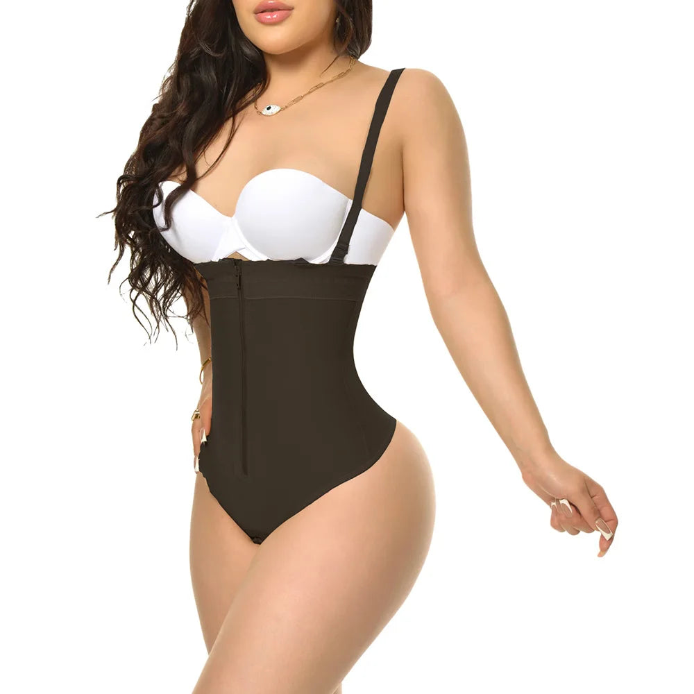 High Compression Triangle Bodysuit Shapewear with Zipper
