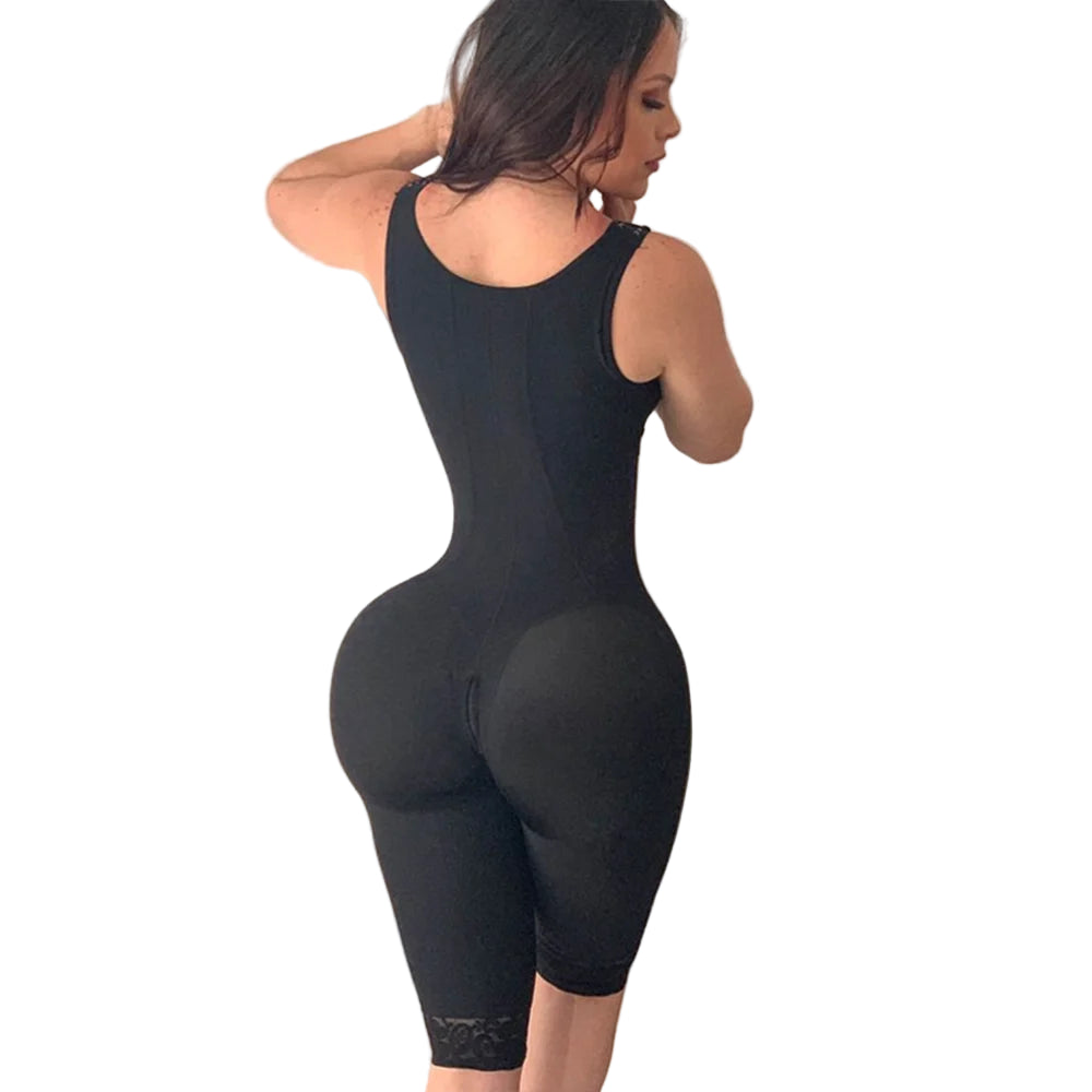 Women’s High Compression Full Body Shaper – Open Bust Faja with Crotch Zipper