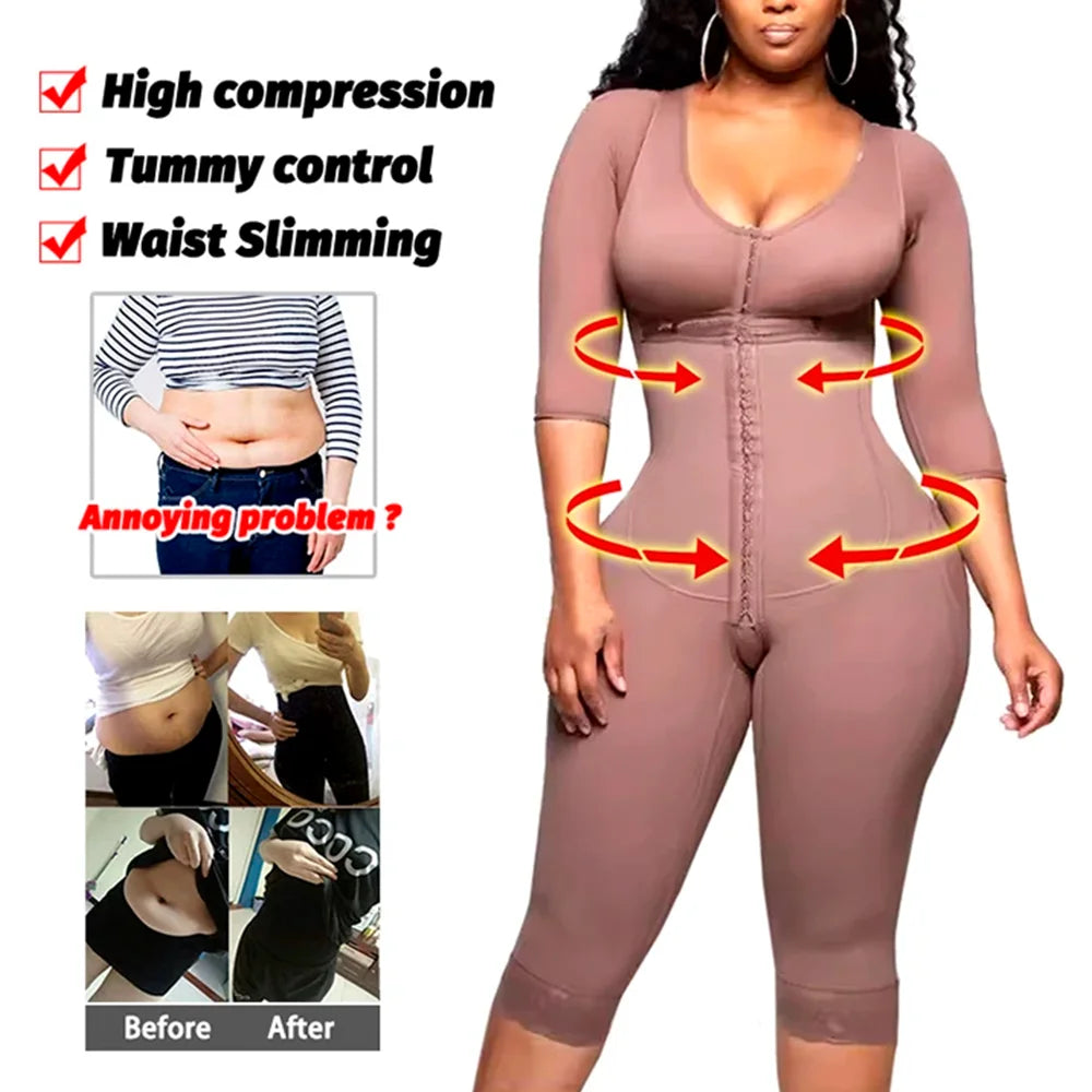 Women's Full Body Shapewear Bodysuit – Medium Compression Tummy Control, Butt Lifter, Push-Up Slimming Corset