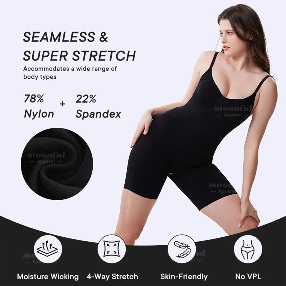 Women's High-Waist Tummy Control Bodysuit Shapewear Shorts