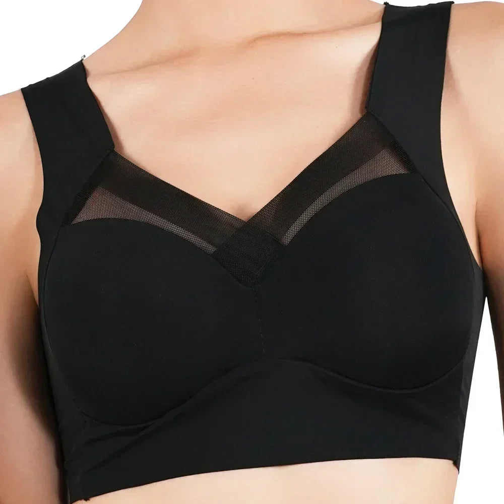 Women's Strappy Push Up Bra Seamless Padded Tops Casual Plus Size Soft Wireless Woman Bras XL-6XL Ice Silk Underwear