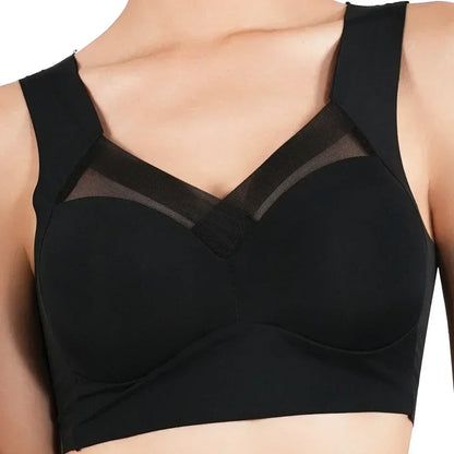 Women's Strappy Push Up Bra Seamless Padded Tops Casual Plus Size Soft Wireless Woman Bras XL-6XL Ice Silk Underwear