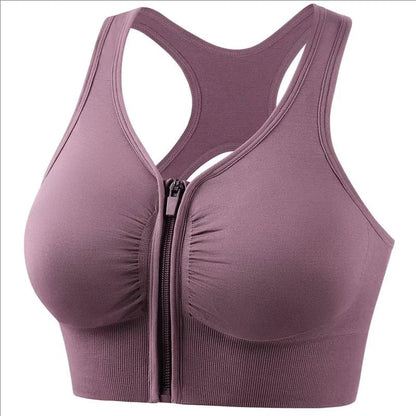 Women's sports bra front zipper design