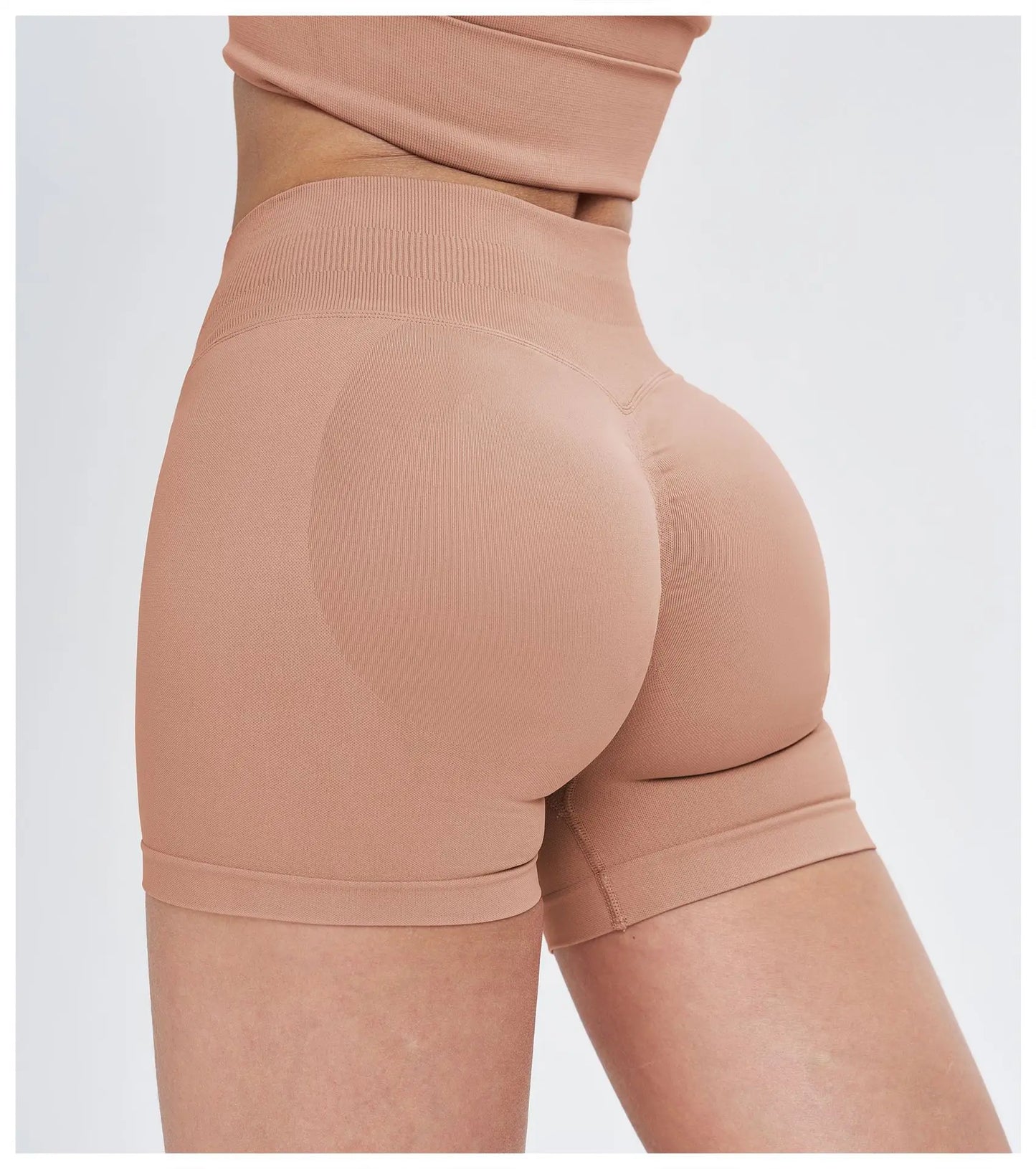 High Waist Shorts Seamless Yoga Shorts Workout Fitness Lift Peach Butt Fitness Tight Gym Running Body Shaper Pants Ribbed Shorts