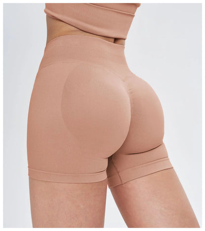 High Waist Shorts Seamless Yoga Shorts Workout Fitness Lift Peach Butt Fitness Tight Gym Running Body Shaper Pants Ribbed Shorts