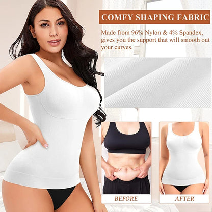 Slimming Shapewear Compression Vest Built-in Bra Tank Top Tummy Control Body Shaper Shirt Waist Trainer Seamless Underwear Belt