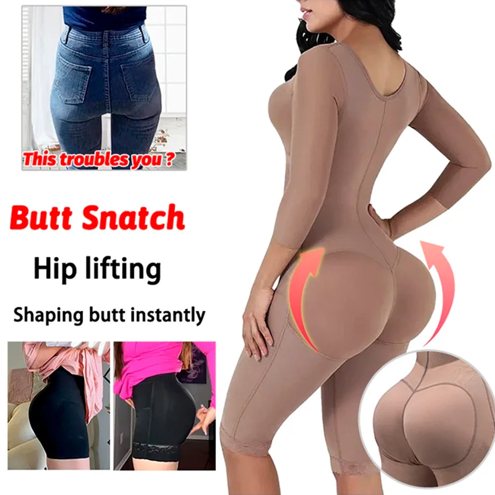 Women's Full Body Shapewear Bodysuit – Medium Compression Tummy Control, Butt Lifter, Push-Up Slimming Corset