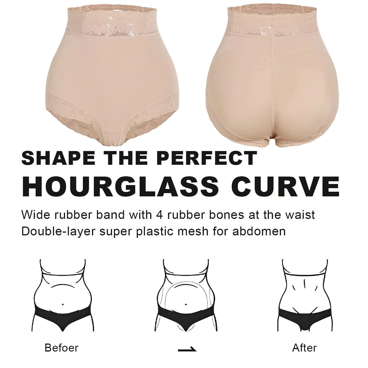 Colombian Tummy Control Body Shaper – High-Waist Shapewear Panty