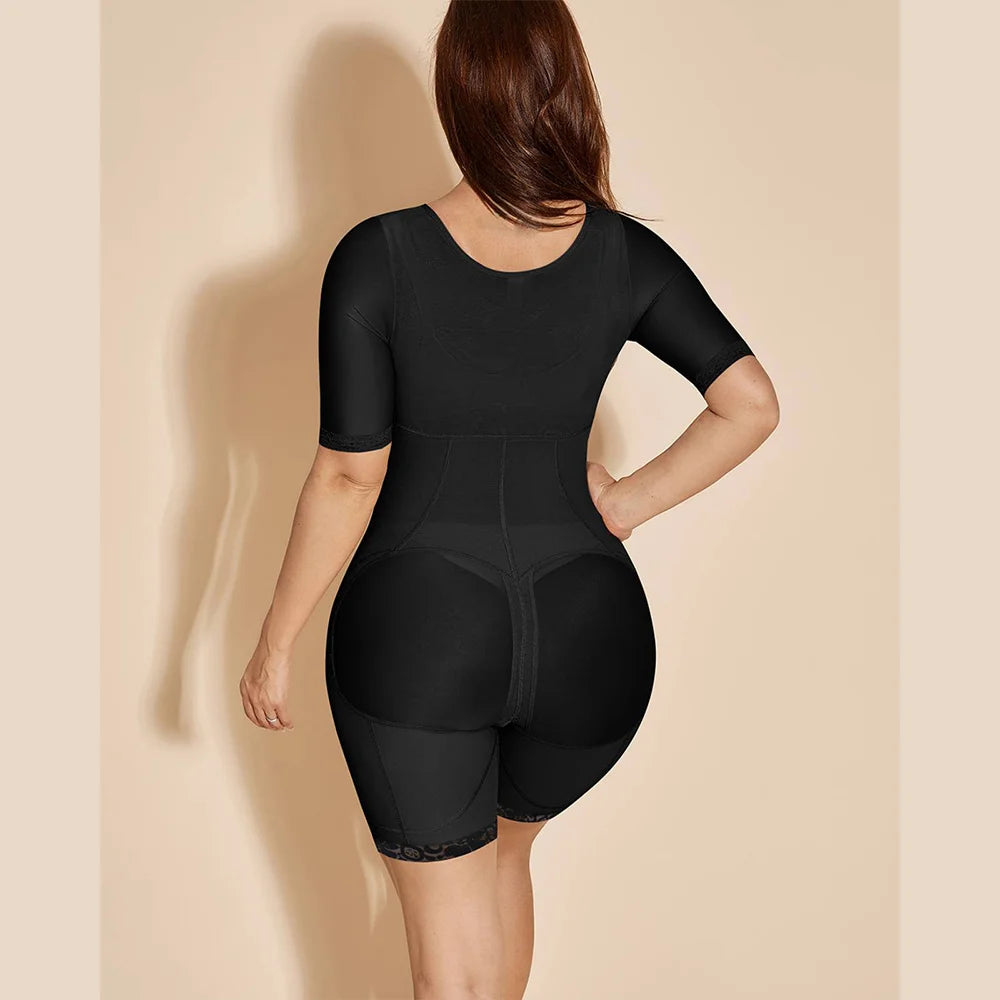 Fajas Colombianas Liposculpture Shapewear – One-Piece Mid Sleeve Bodysuit
