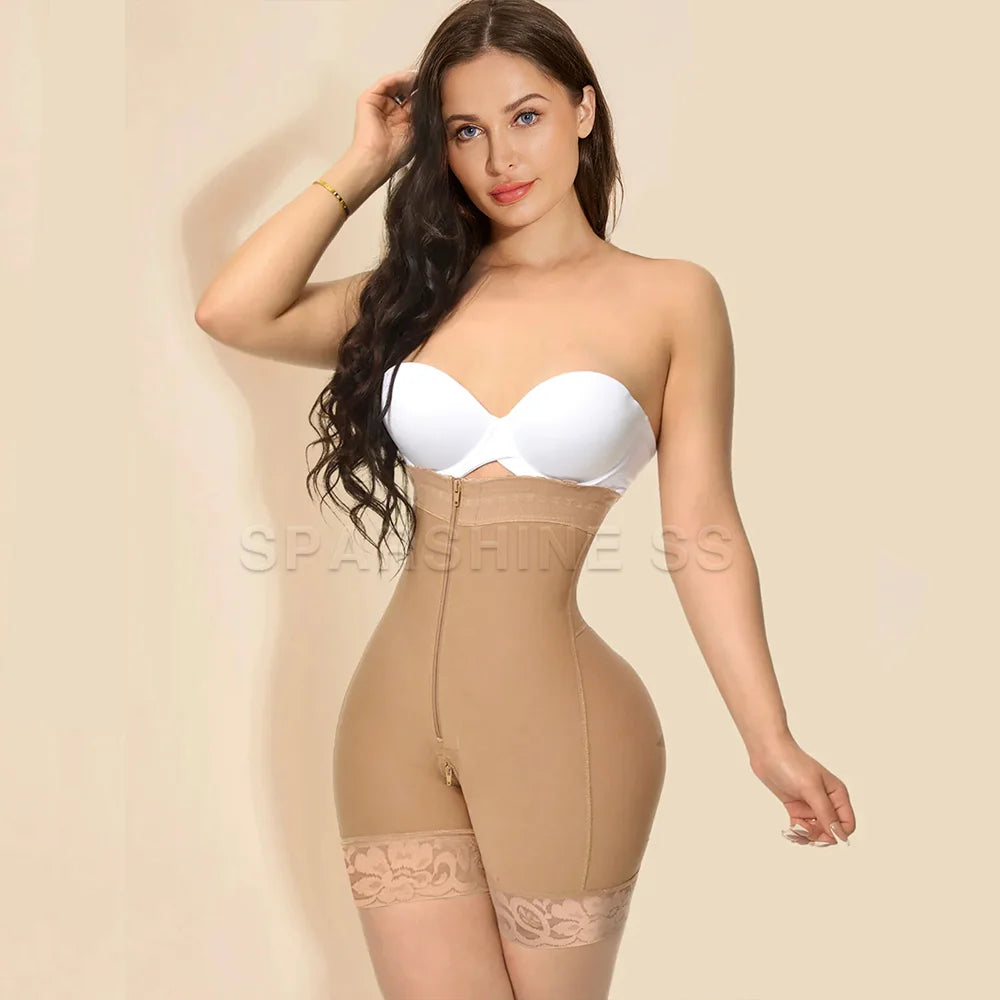 Fajas Colombianas Women’s Seamless Shapewear Bodysuit – Open Bust Tummy Control, Hip Enhancer & Butt Lifter | Postpartum Compression Wear