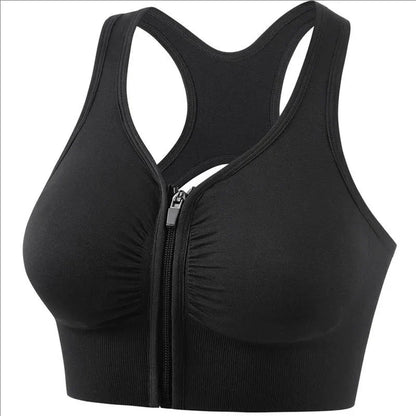 Women's sports bra front zipper design