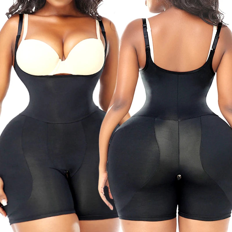 AfruliA Women's Padded Bodysuit Shapewear – Butt  Enhancer Tummy Control Waist Trainer