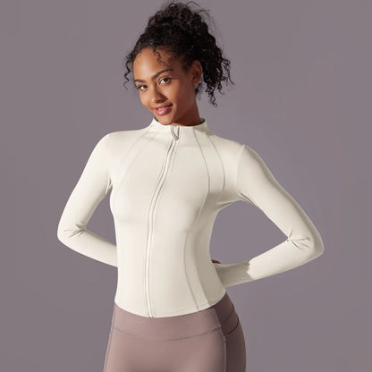 Women's Full Zip Yoga Top With Thumbholes