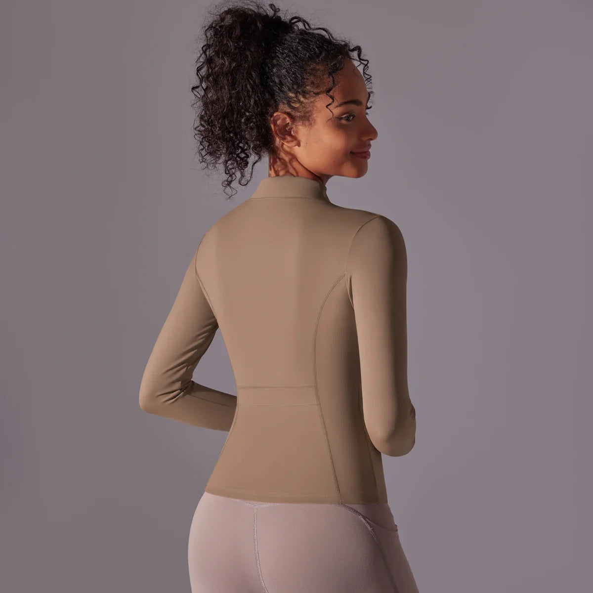 Women's Full Zip Yoga Top With Thumbholes
