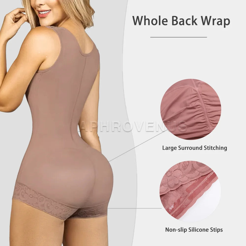 Fajas Body Shaper for Women – Tummy Control Shapewear with Hook & Eye Closure and Breast Support