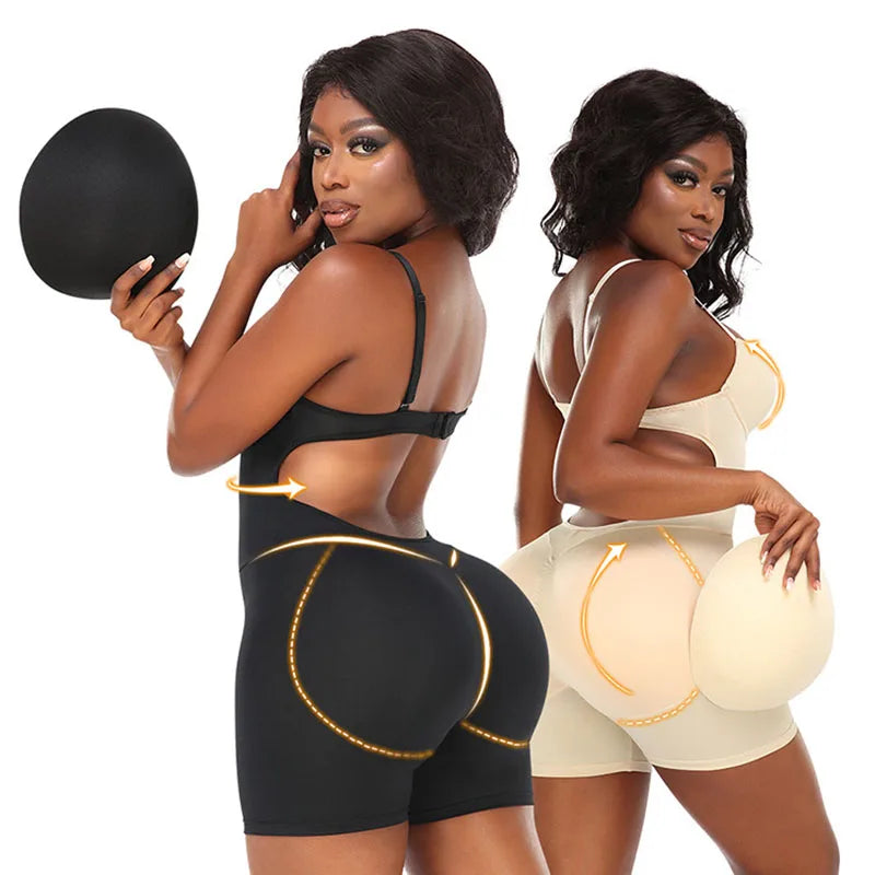 AfruliA Women's Padded Bodysuit Shapewear – Butt  Enhancer Tummy Control Waist Trainer