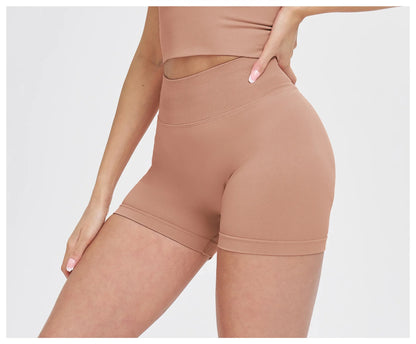 High Waist Shorts Seamless Yoga Shorts Workout Fitness Lift Peach Butt Fitness Tight Gym Running Body Shaper Pants Ribbed Shorts