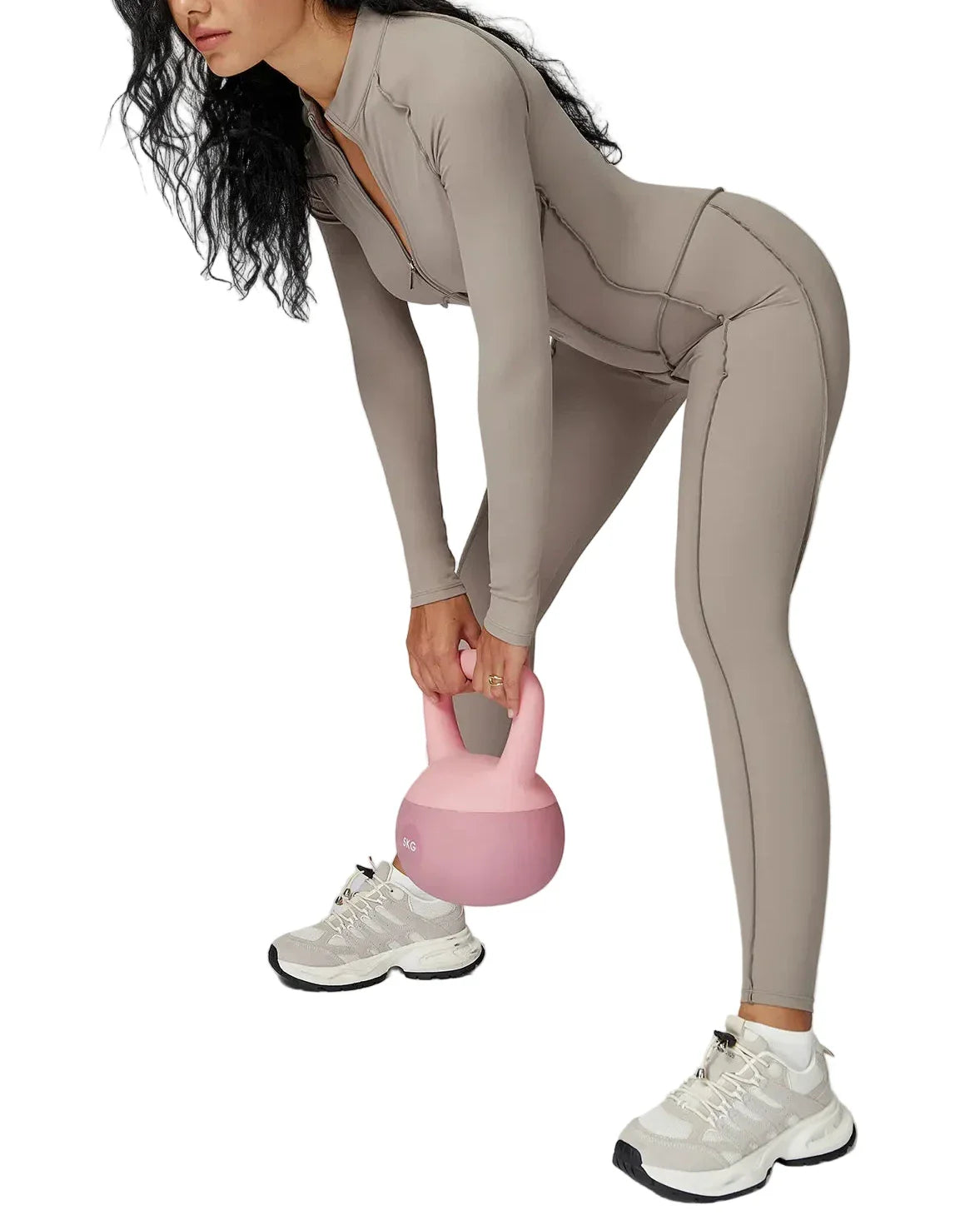 FlexSculpt Zip-Up Yoga Bodysuit – Long Sleeve Compression Jumpsuit