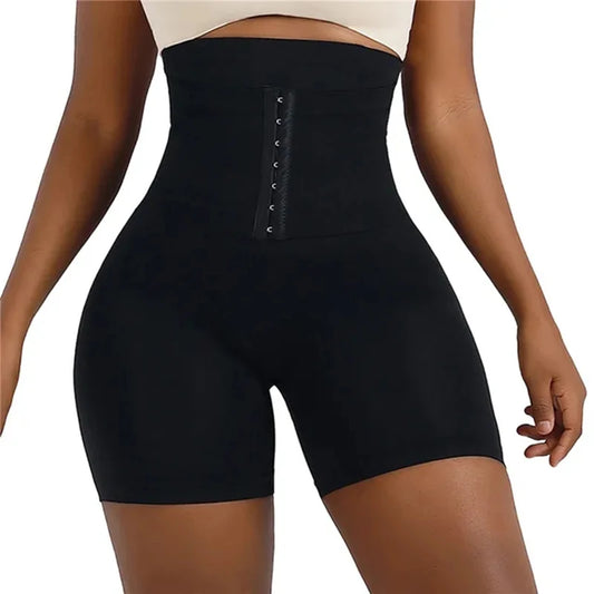High-Waisted Tummy Control Shapewear Shorts with Butt Lifter & Hook Closure