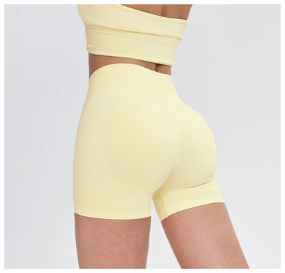 High Waist Shorts Seamless Yoga Shorts Workout Fitness Lift Peach Butt Fitness Tight Gym Running Body Shaper Pants Ribbed Shorts