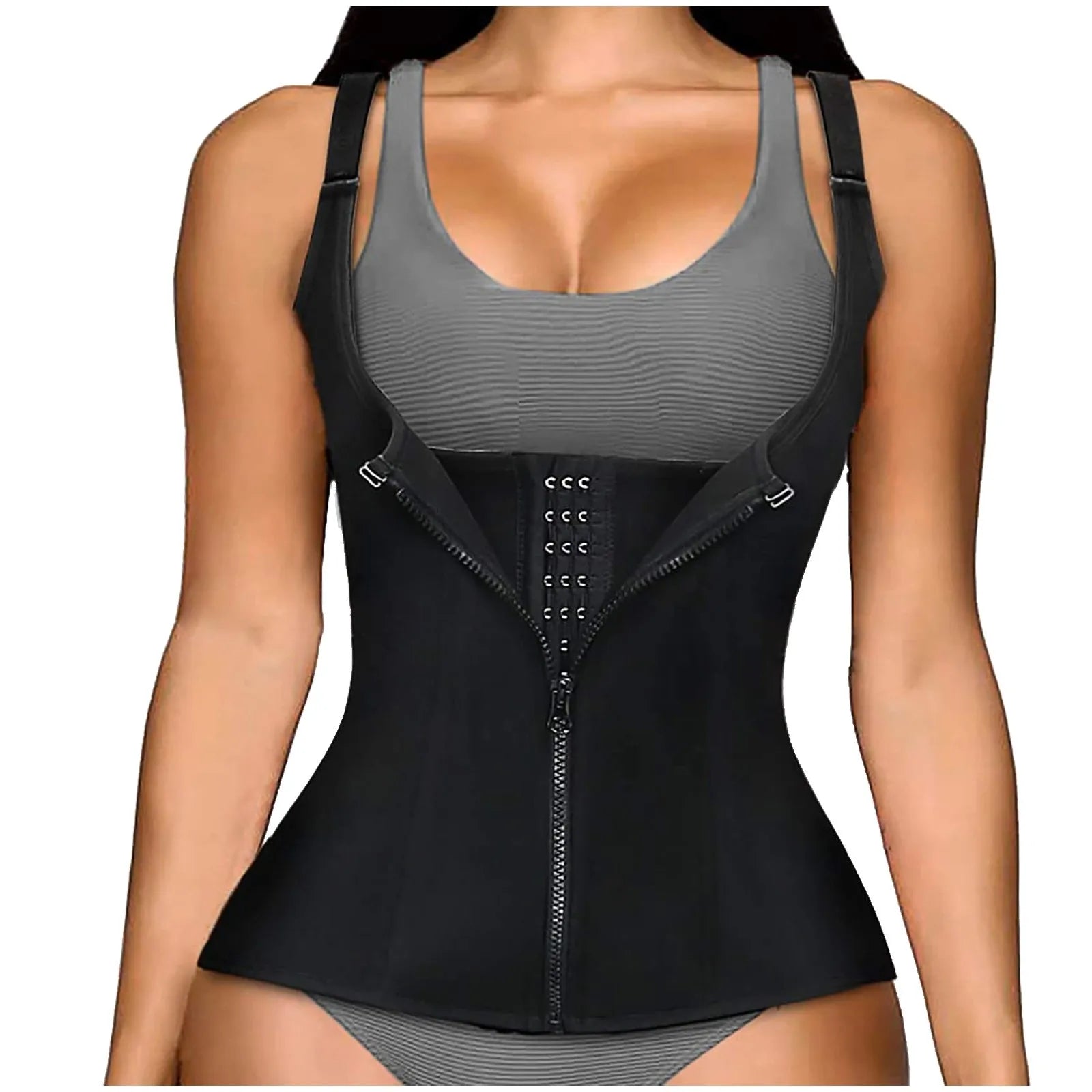 Firm Control Sleeveless Waist Trainer Bodysuit – Sweat-Wicking & Slim Fit