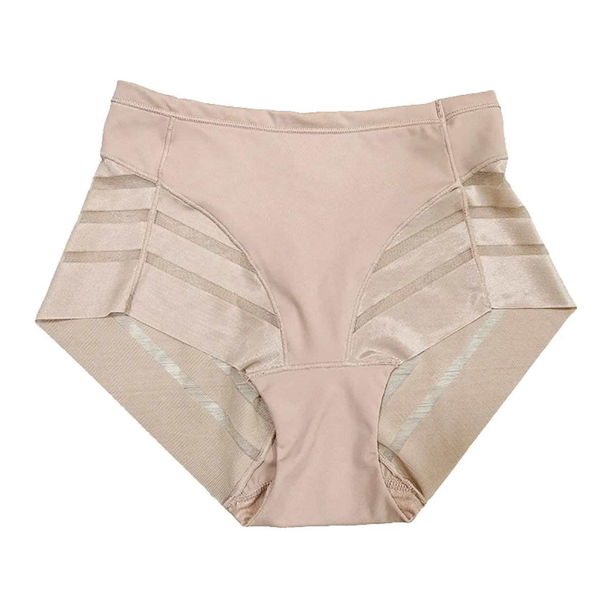 High Waist Briefs Women Seamless Panties Strechy Mesh Patchwork Breathable Lingerie Tummy Control Shapewear Glossy Underwear