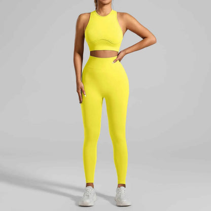 Seamless Ribbed High Waisted Yoga Set
