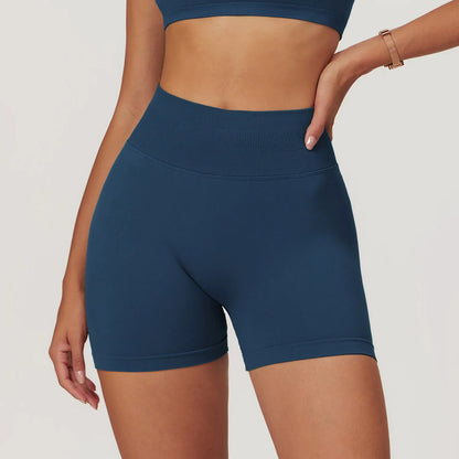 High Waist Shorts Seamless Yoga Shorts Workout Fitness Lift Peach Butt Fitness Tight Gym Running Body Shaper Pants Ribbed Shorts