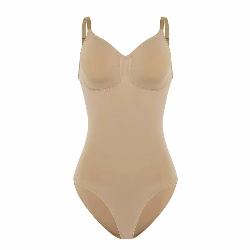 Slimming body shaper for women – seamless tummy trimmer bodysuit.
