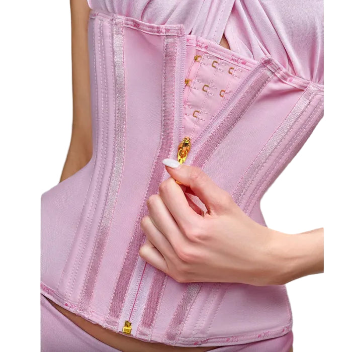 Corset Waist Trainer – 15 Steel Bones Tummy Control Zip Colombian Hourglass Shaper
