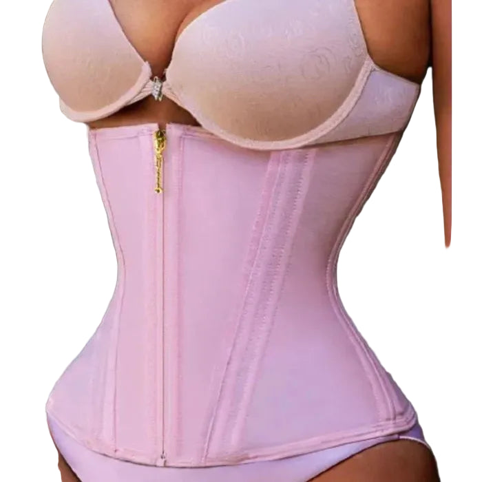 Corset Waist Trainer – 15 Steel Bones Tummy Control Zip Colombian Hourglass Shaper