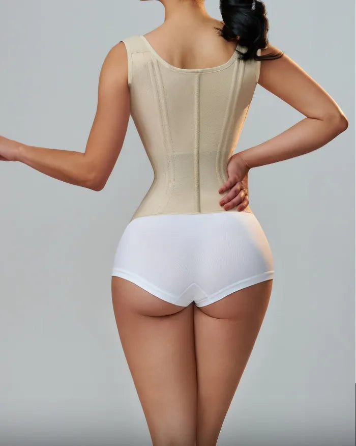 Corset Waist Trainer – 15 Steel Bones Tummy Control Zip Colombian Hourglass Shaper
