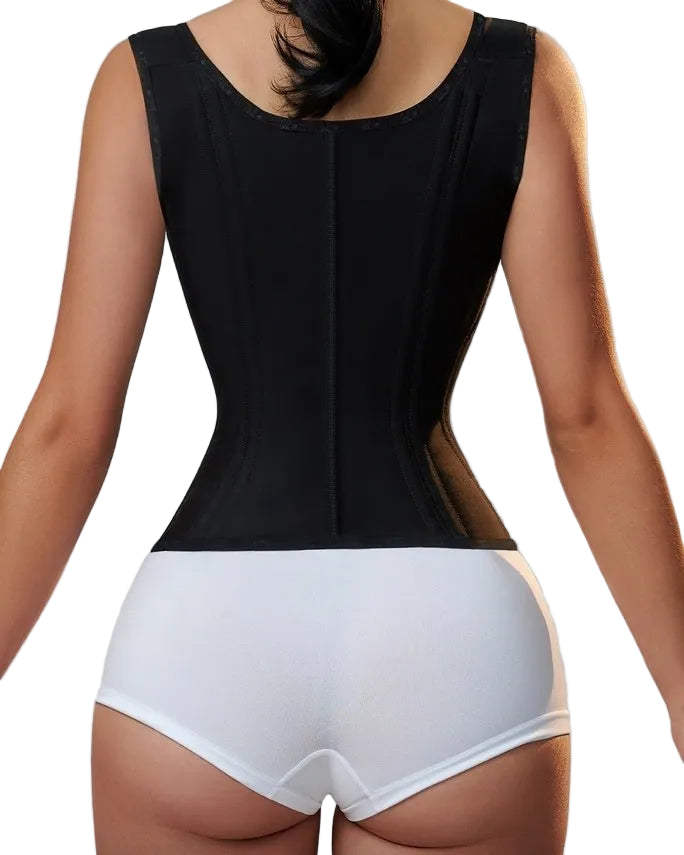 Corset Waist Trainer – 15 Steel Bones Tummy Control Zip Colombian Hourglass Shaper