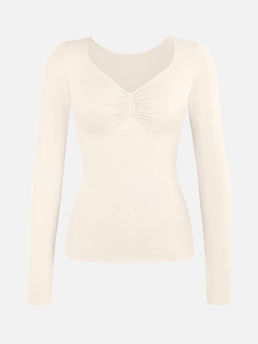 Wholesale Seamless Diamond Neck Bust Support Waist and Tummy Control Shaping Top