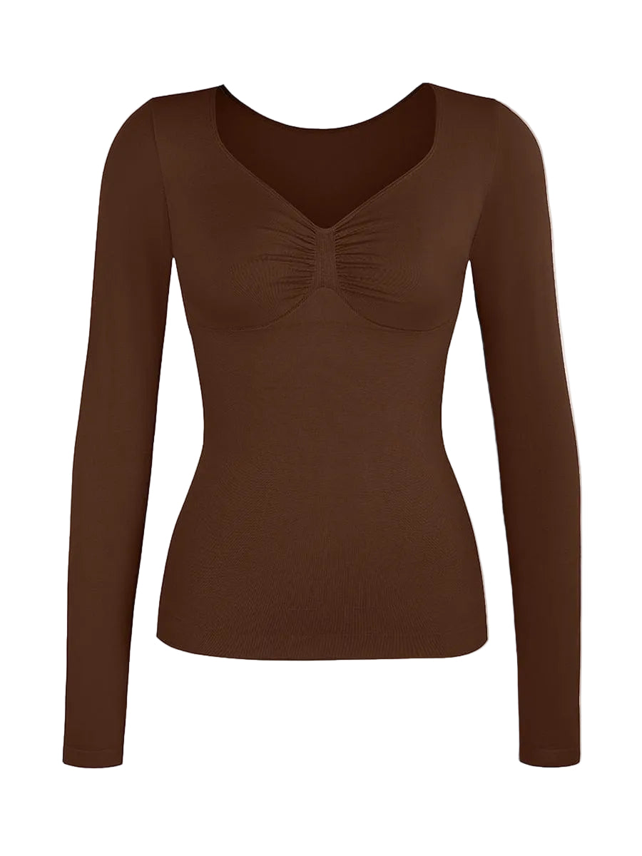 Seamless Diamond Neck Bust Support Waist and Tummy Control Shaping Top