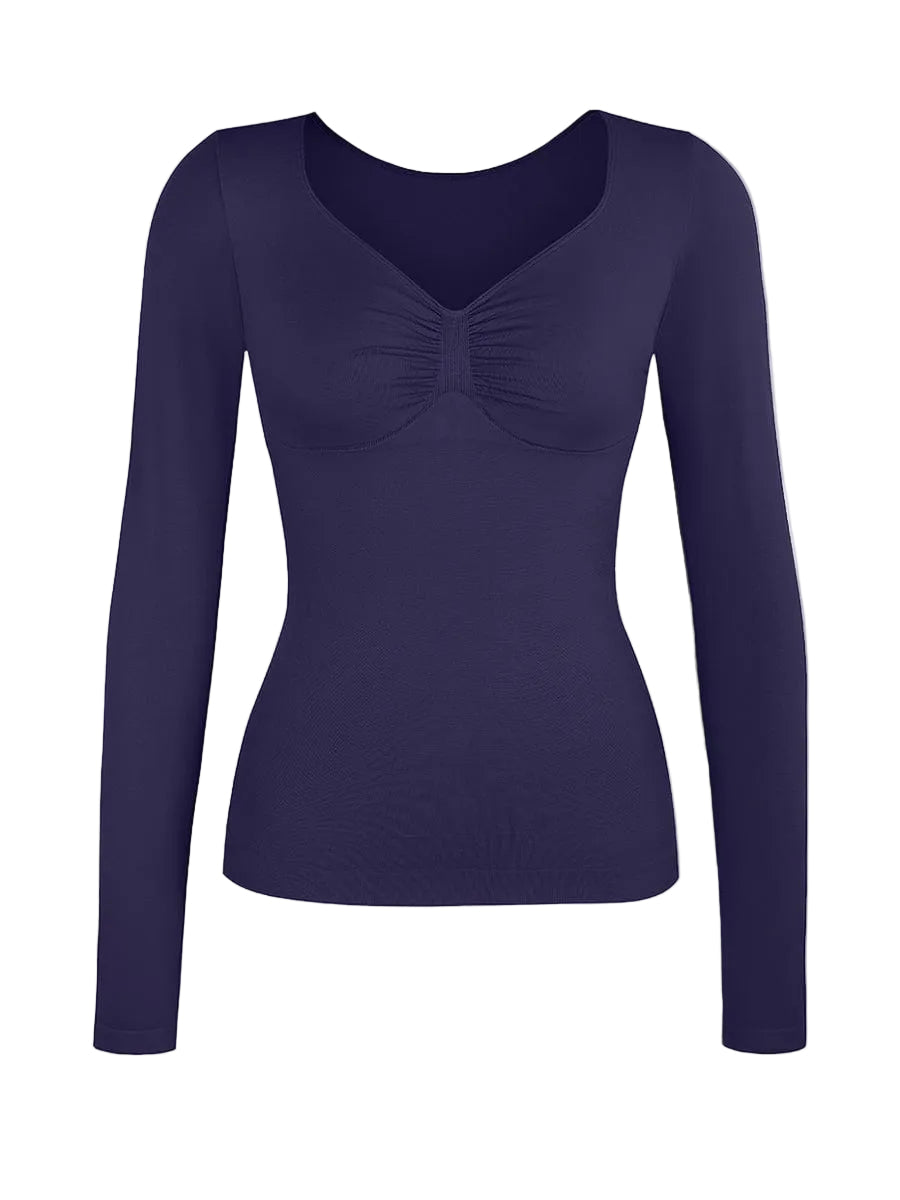Seamless Diamond Neck Bust Support Waist and Tummy Control Shaping Top