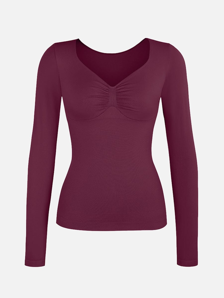 Wholesale Seamless Diamond Neck Bust Support Waist and Tummy Control Shaping Top