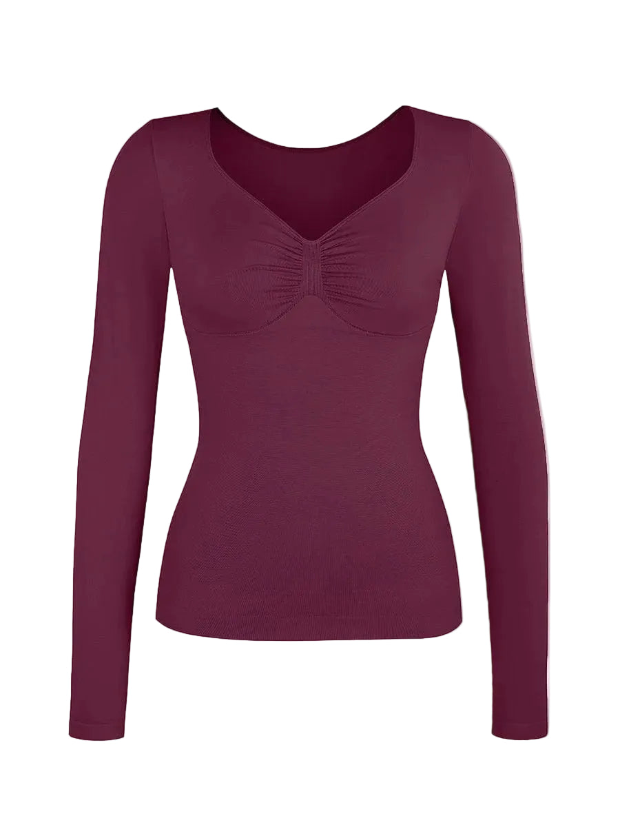 Seamless Diamond Neck Bust Support Waist and Tummy Control Shaping Top