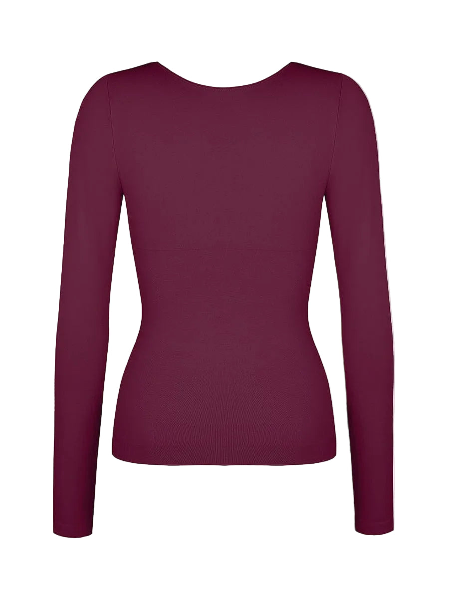 Seamless Diamond Neck Bust Support Waist and Tummy Control Shaping Top