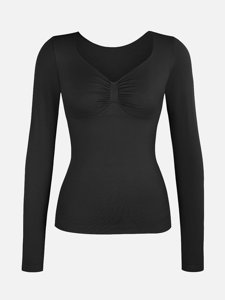 Wholesale Seamless Diamond Neck Bust Support Waist and Tummy Control Shaping Top