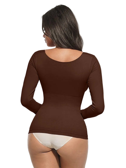 Seamless Diamond Neck Bust Support Waist and Tummy Control Shaping Top