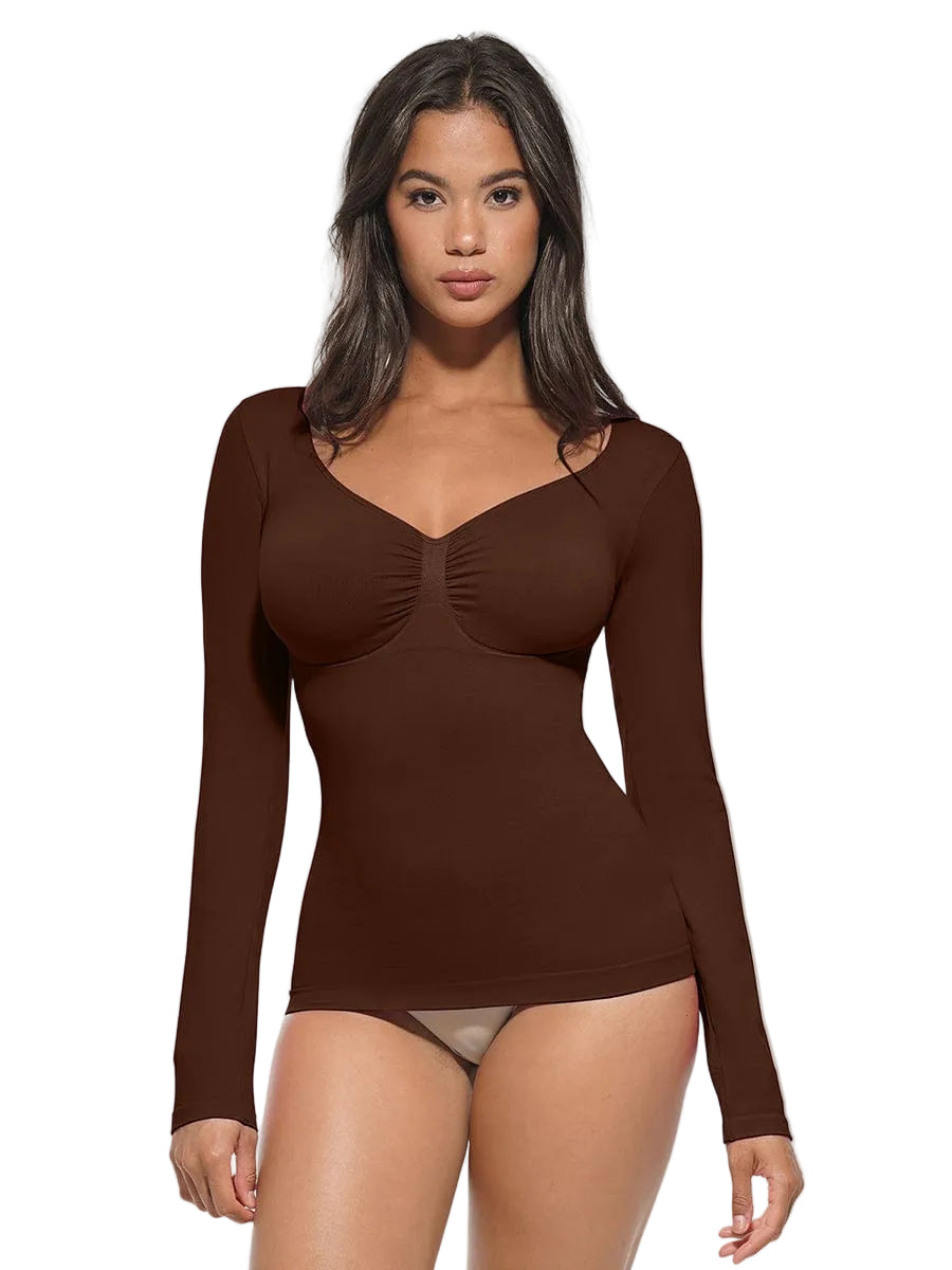 Seamless Diamond Neck Bust Support Waist and Tummy Control Shaping Top