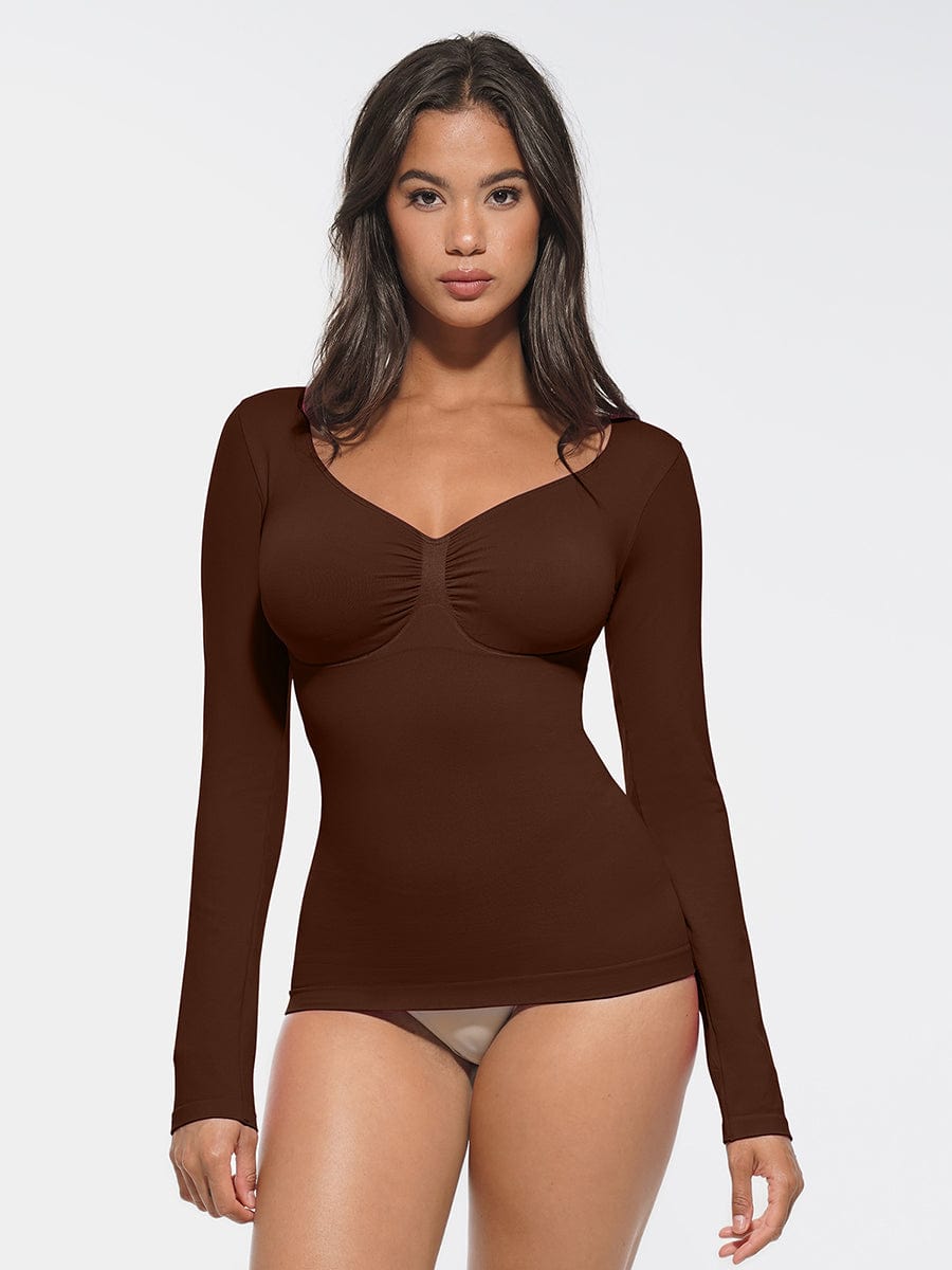 Seamless Diamond-Neck Bust Support Shaping Top