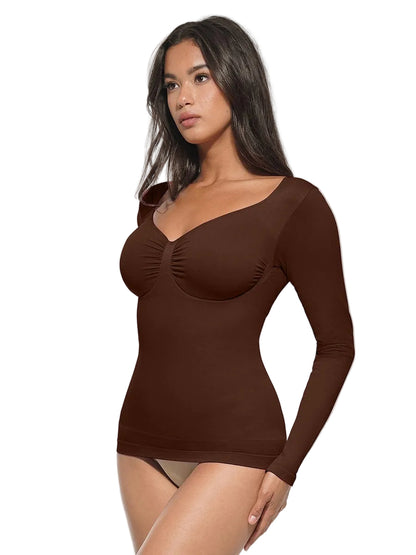 Seamless Diamond Neck Bust Support Waist and Tummy Control Shaping Top