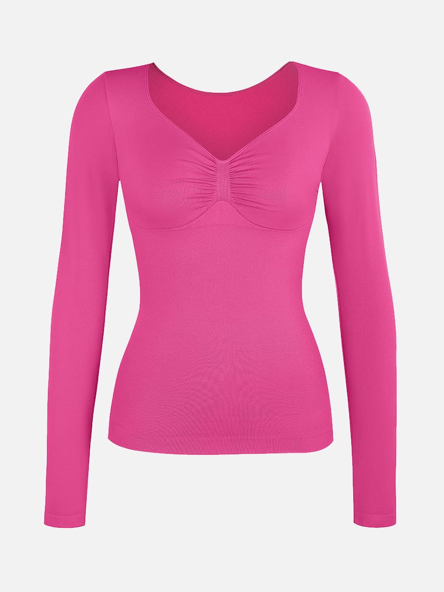 Wholesale Seamless Diamond Neck Bust Support Waist and Tummy Control Shaping Top